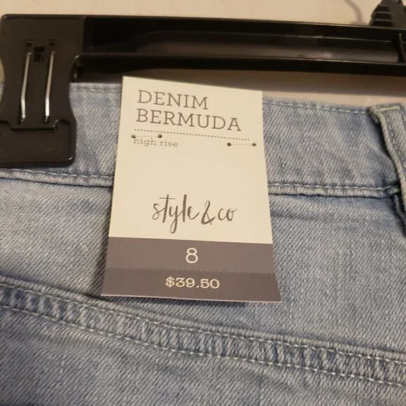 Style & Co High Rise Denim Bermuda size 8 NWT - Picture 12 of 12